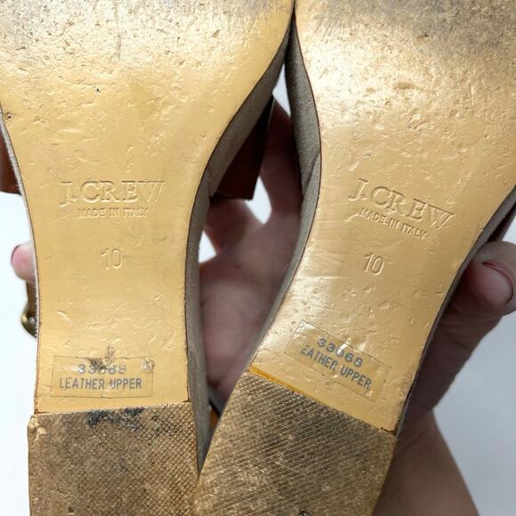 J.Crew Marguerite Brown Leather Strappy Platform Italian Made Wedge Sandal 10 - Picture 10 of 10